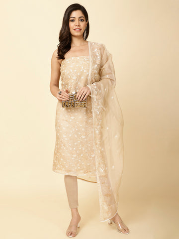 All Over Embroidered Cotton Unstitched Suit Piece With Dupatta