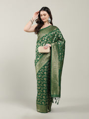 Zari Border Booti Art Silk Woven Saree