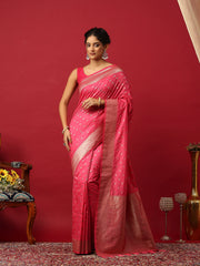 Woven Design Art Silk Pink Saree