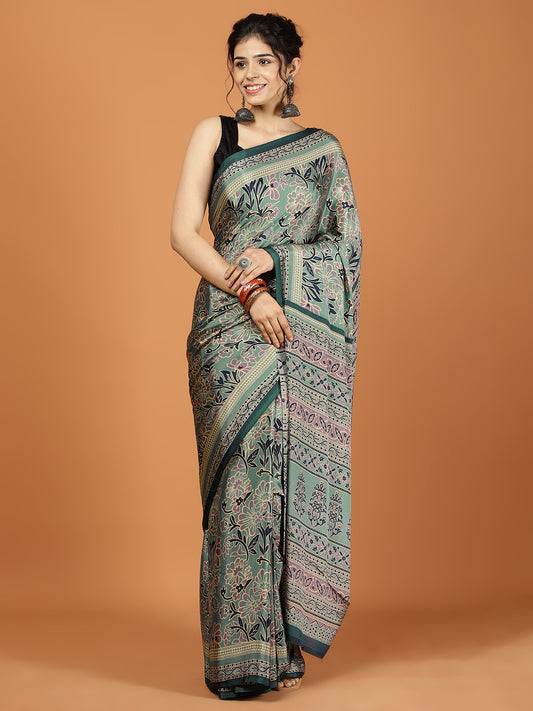Digital Printed Crepe Woven Saree