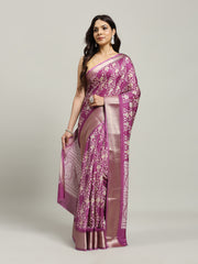 Ajrak Printed Cotton Blend Woven Saree