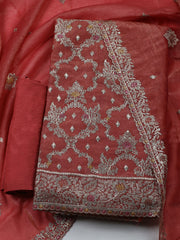 Woven Design Tissue Unstitched Suit With Dupatta