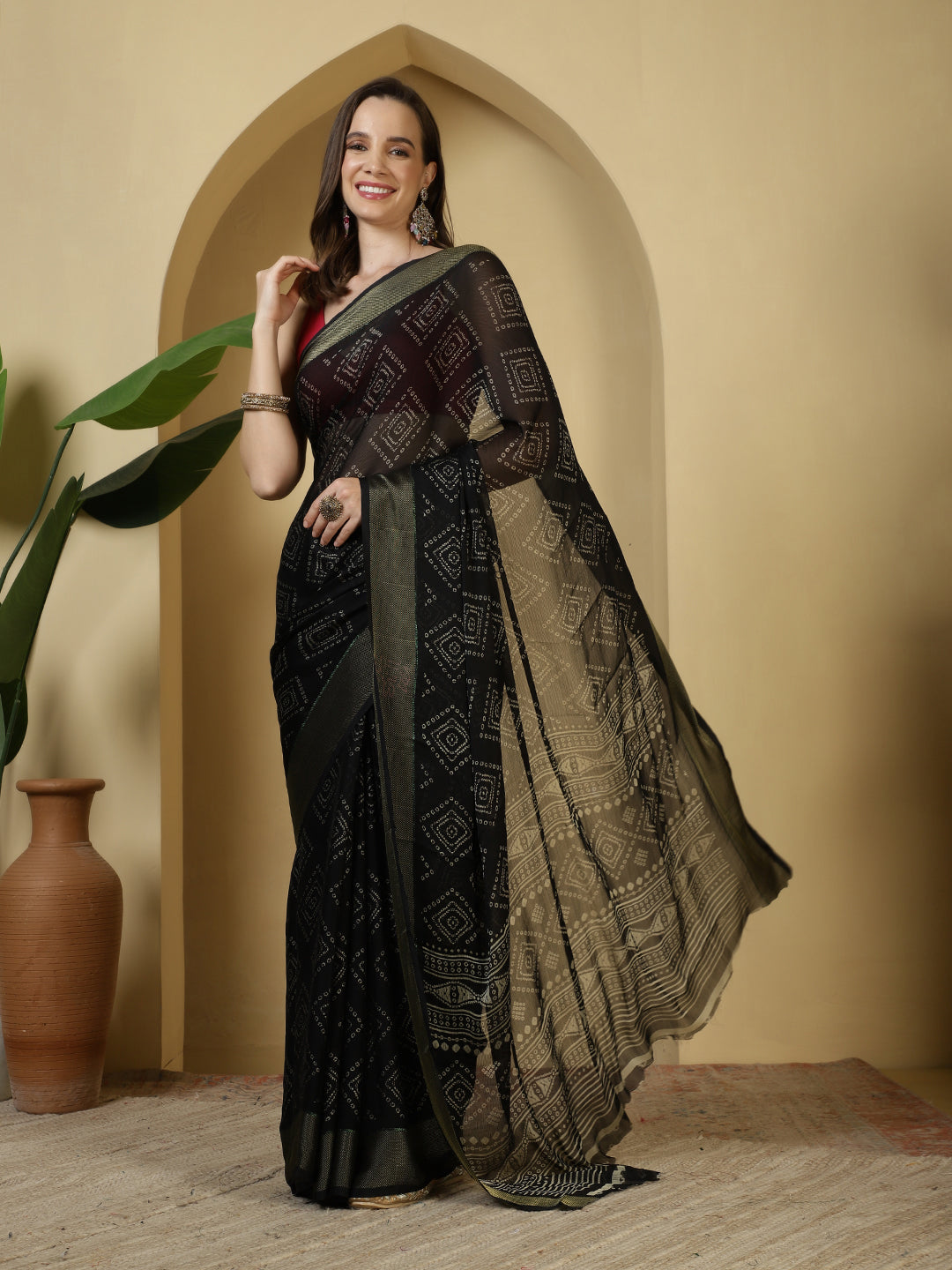 Digital Printed Chiffon Saree