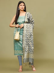 Woven Chanderi Unstitched Suit With Dupatta