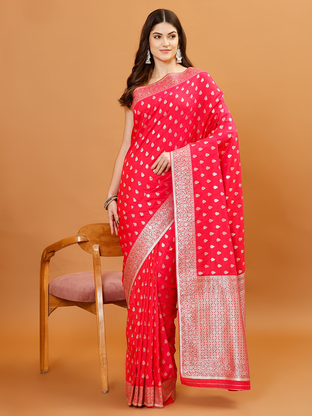 Zari Border Banarasi Woven Saree