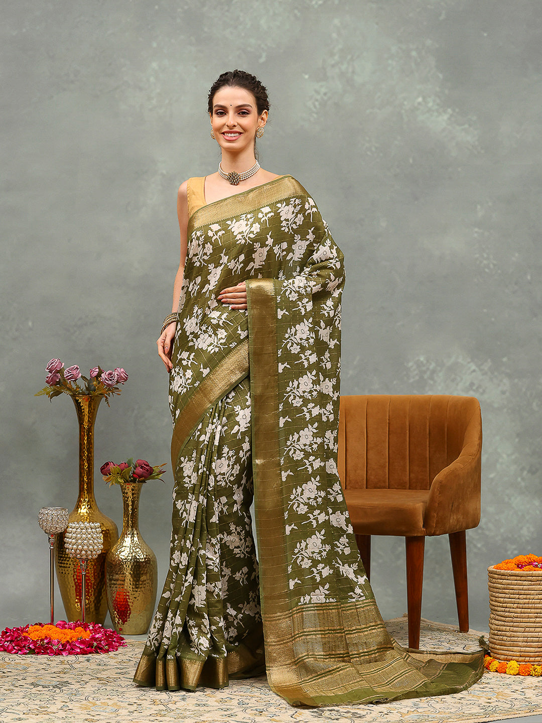 Digital Printed Art Silk Saree