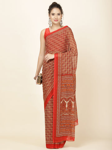 Digital Printed Georgette Woven Saree