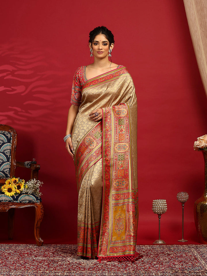 Embroidered Dola Silk Saree