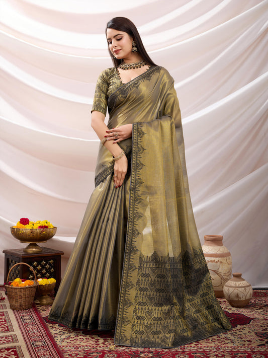 Gota Art Silk Woven Saree