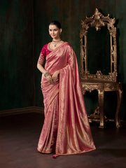 Woven Design & Embroidered Border Art Silk Saree