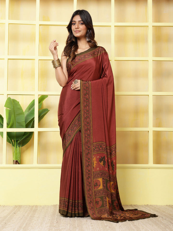 Digital Printed Crepe Saree