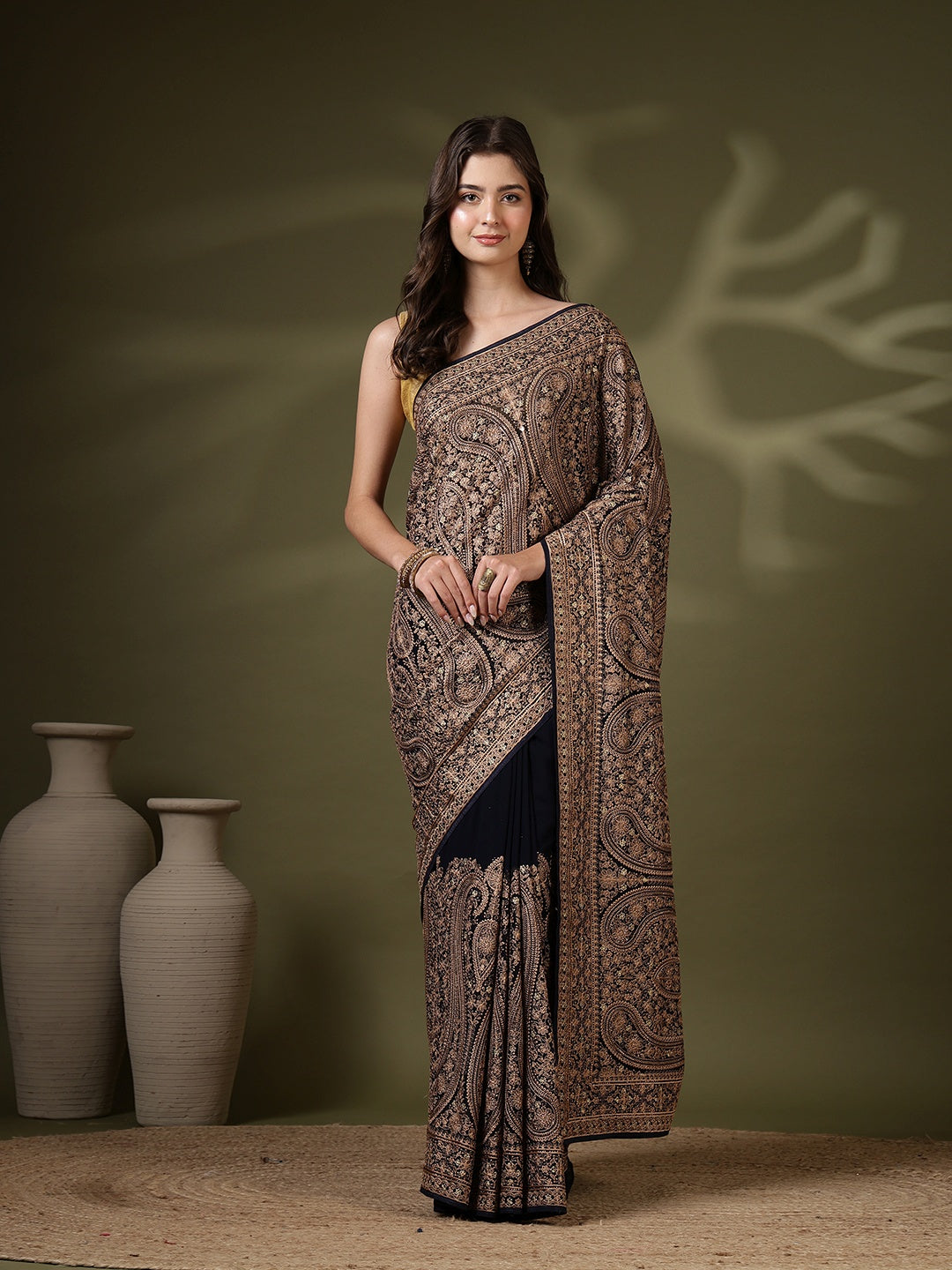 Embroidered Georgette Saree