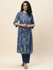 Printed Cotton Kurta With Pants