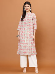 Printed Cotton Blend Kurta