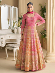 Embroidered Georgette Kurta With Pant & Dupatta