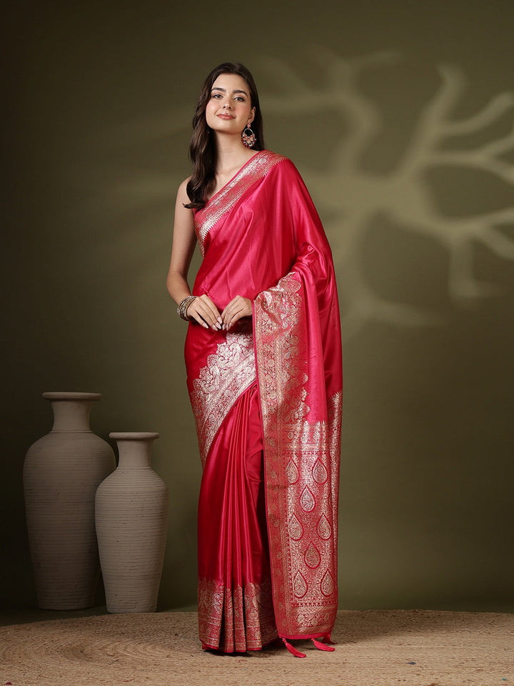 Woven Design Satin Saree