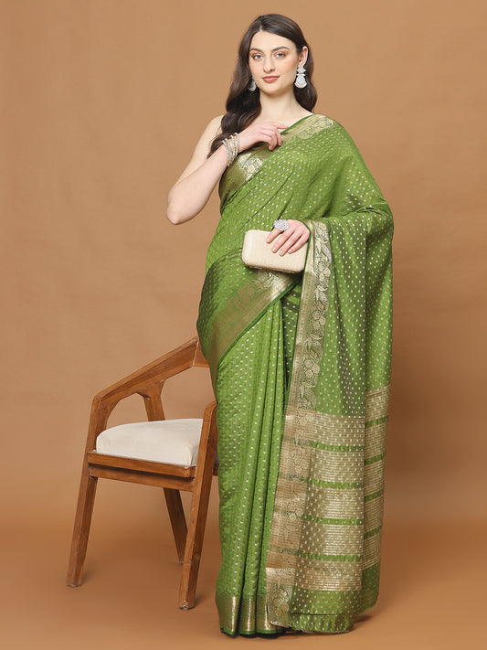 Zari Border Art Silk Woven Saree