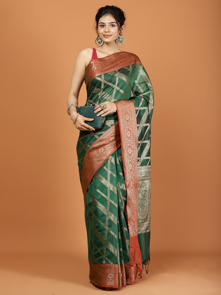 Zari Jaal Cotton Woven Saree