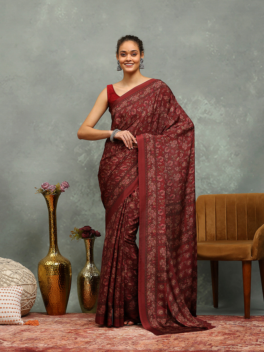 Digital Printed Crepe Saree