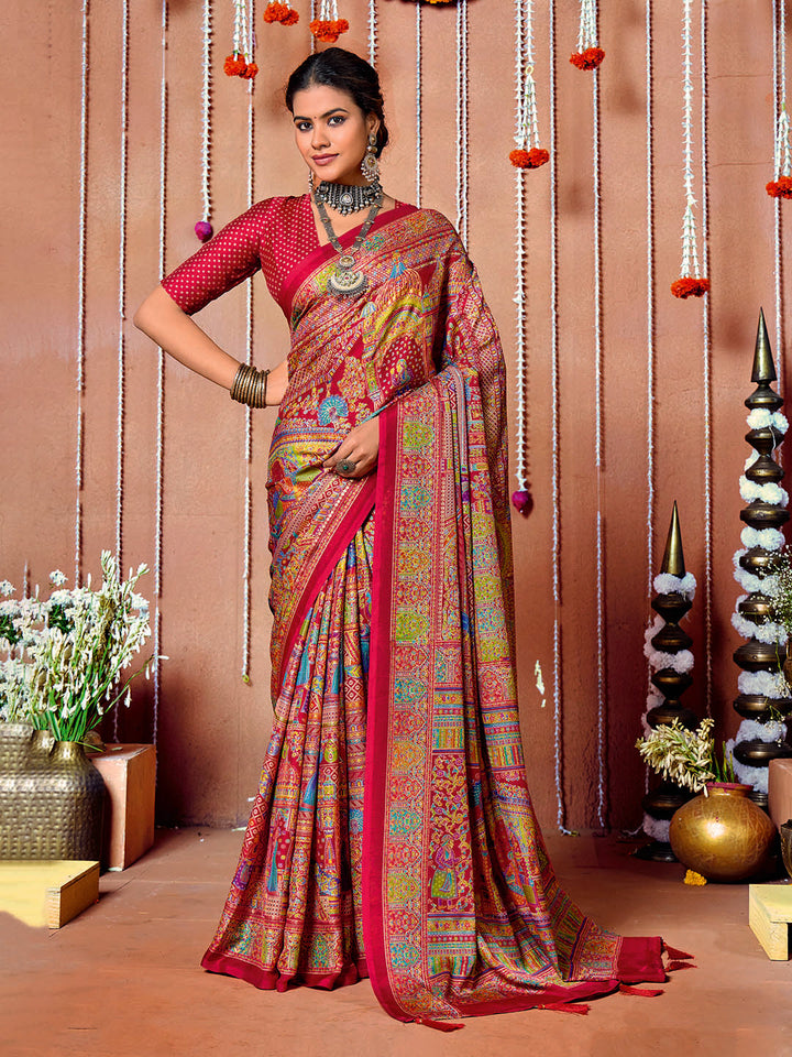 Printed Art Silk Saree