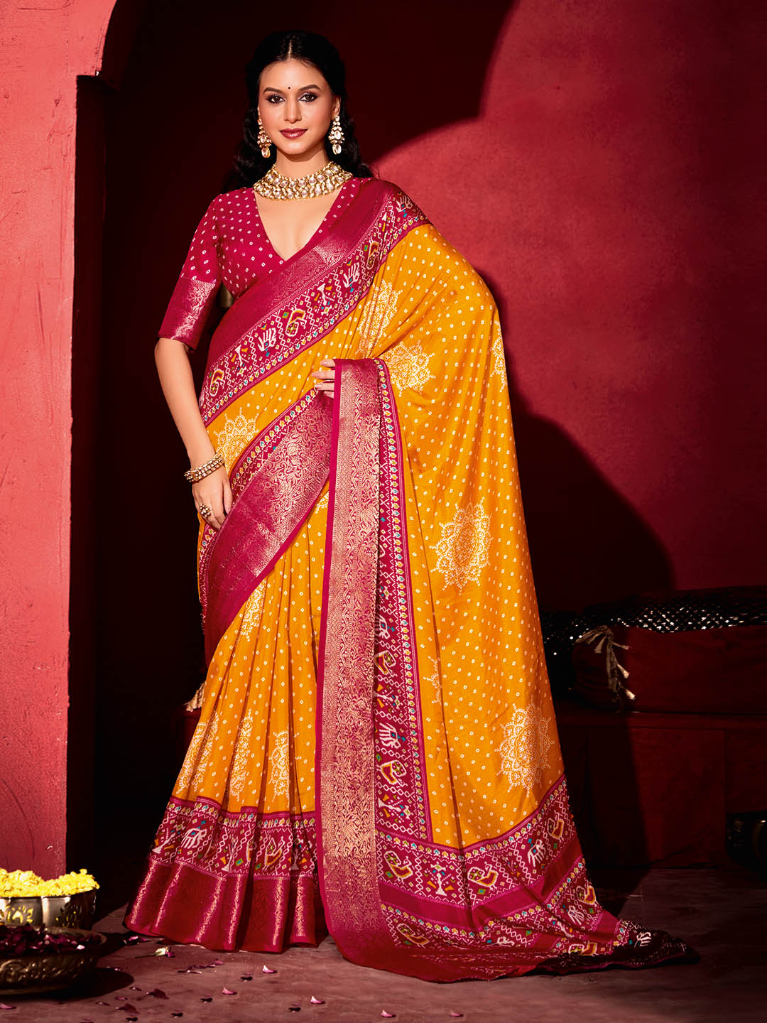 Patola Printed Art Silk Woven Saree