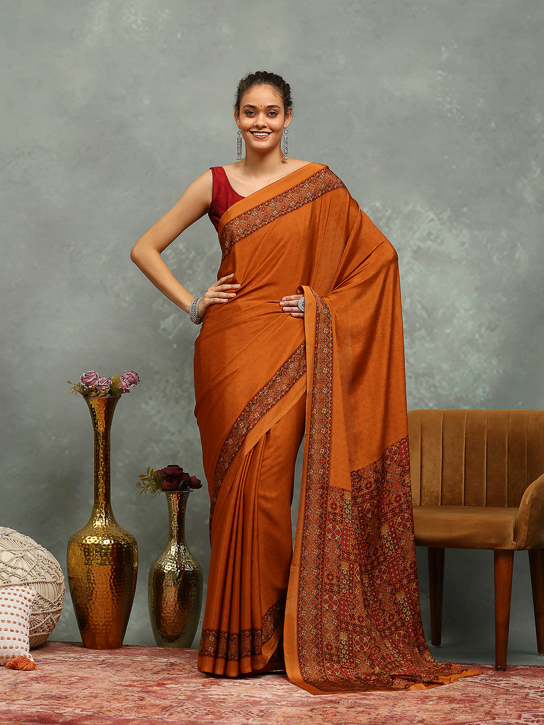 Digital Printed Crepe Saree