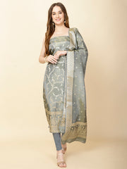 Floral Woven Chanderi Unstitched Suit Piece With Dupatta