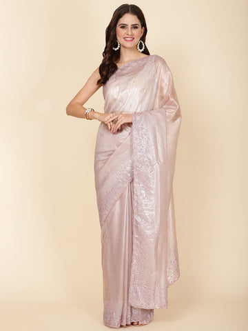 Sequence Embroidery Tissue Saree