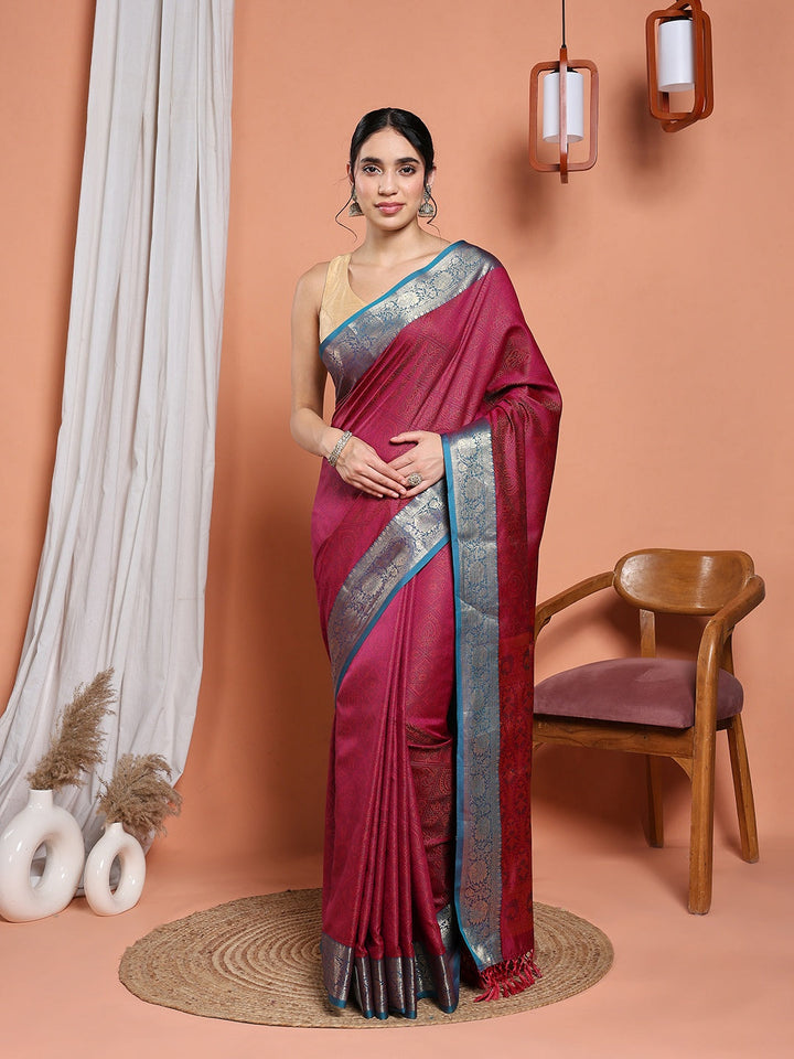 Woven Design Art Silk Lake Blue Saree