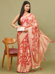 Zari Jaal Woven Handloom Saree