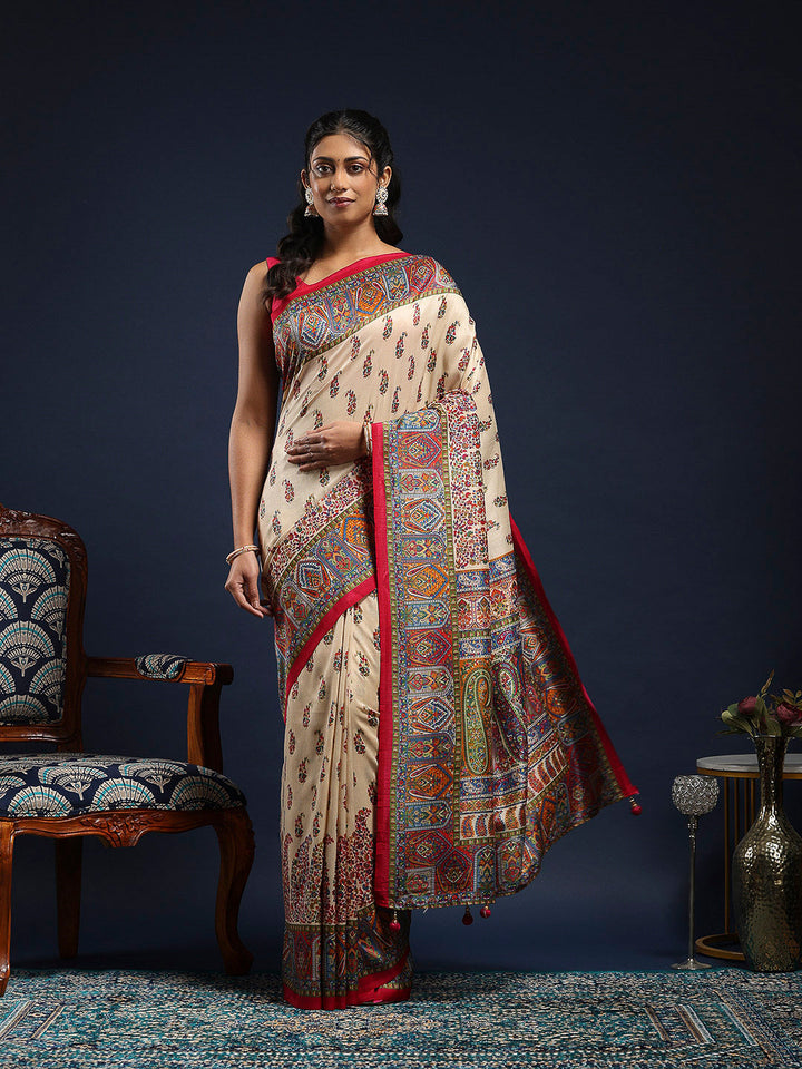 Digital Printed Art Silk Saree