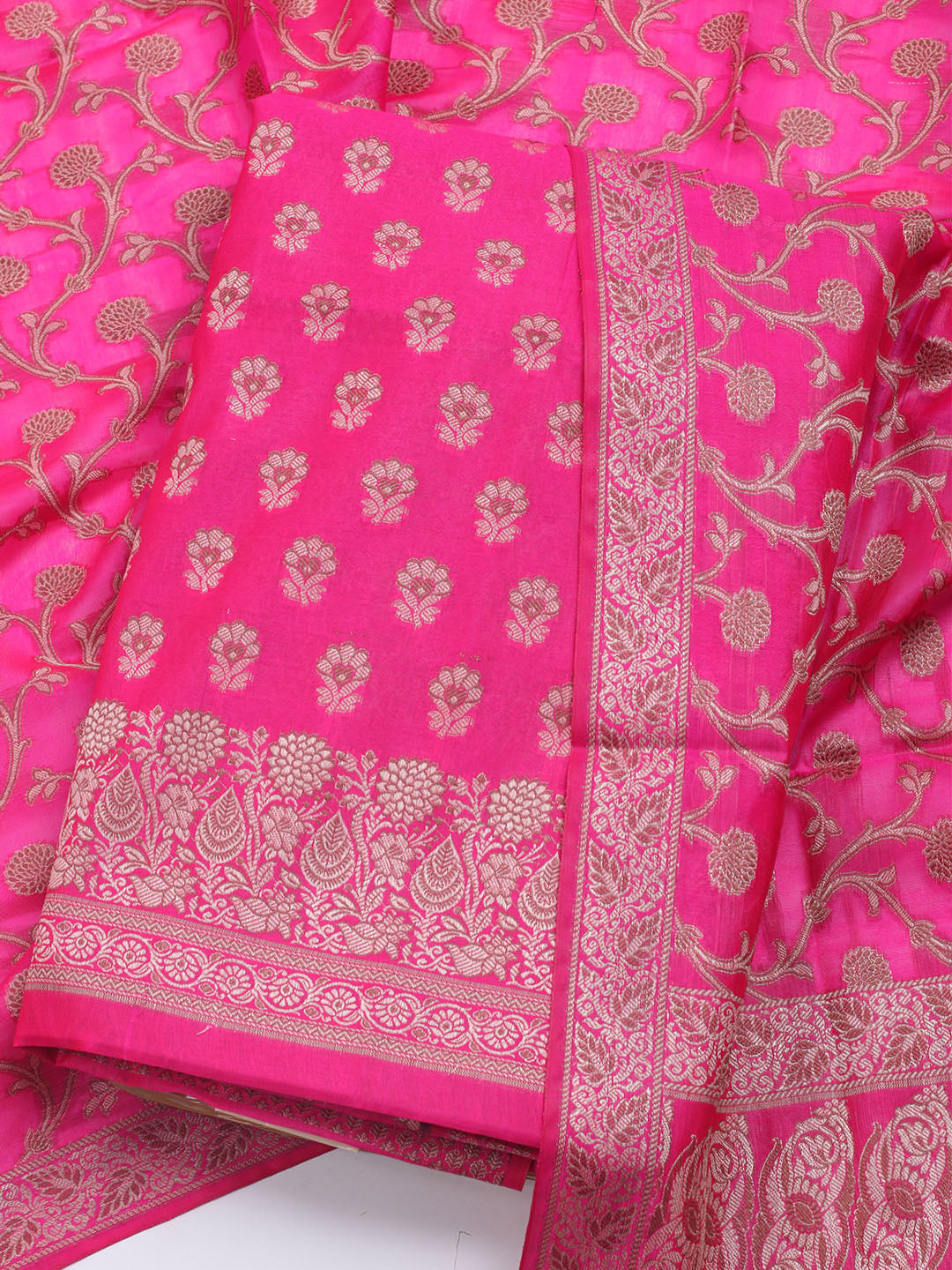 Banarasi Chanderi Unstitched Suit With Dupatta