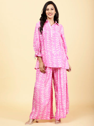 Printed Muslin Kurti With Palazzo