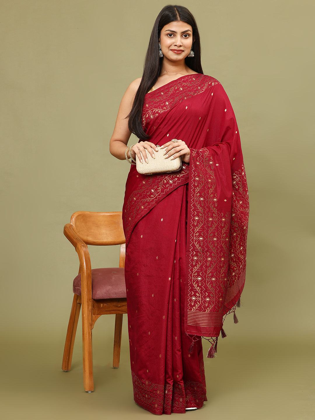Zari Border Woven Handloom Saree
