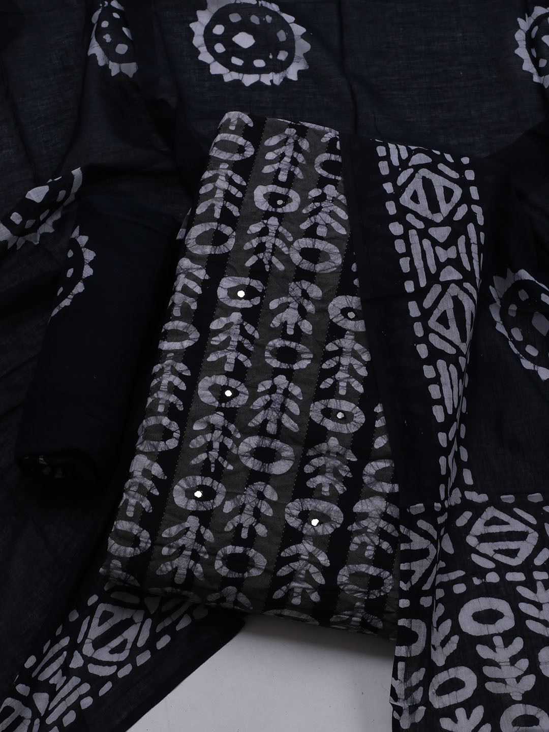 Printed Cotton Blend Unstitched Suit With Dupatta
