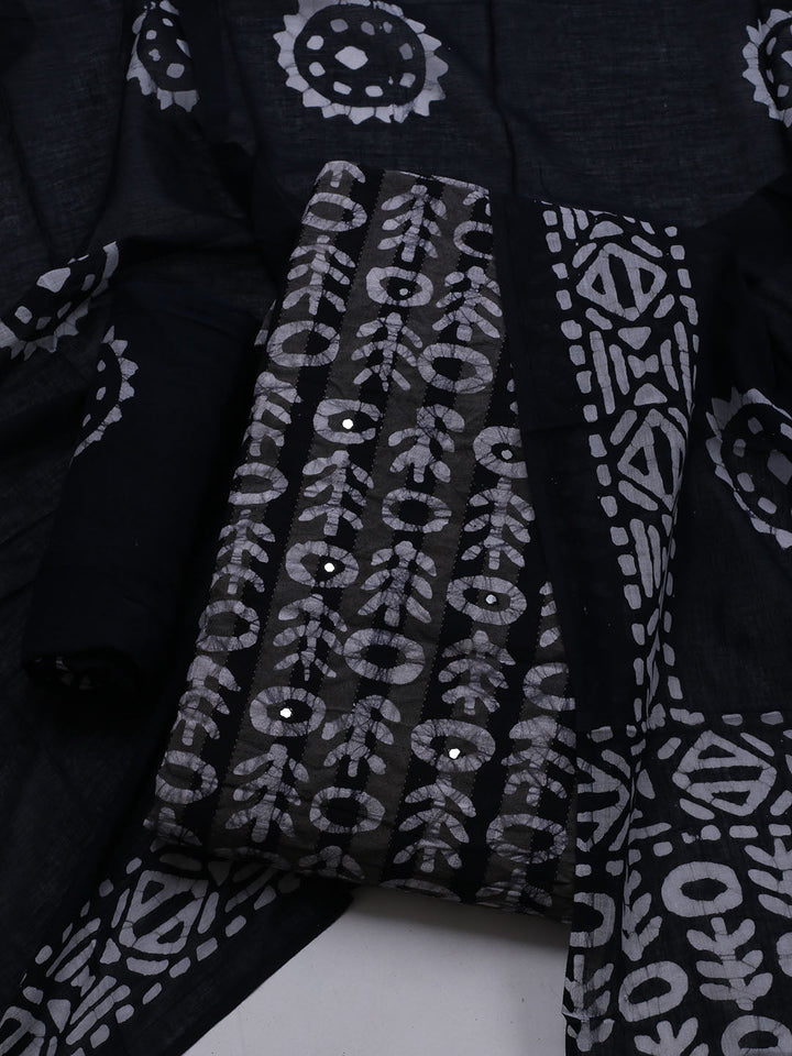 Printed Cotton Blend Unstitched Suit With Dupatta