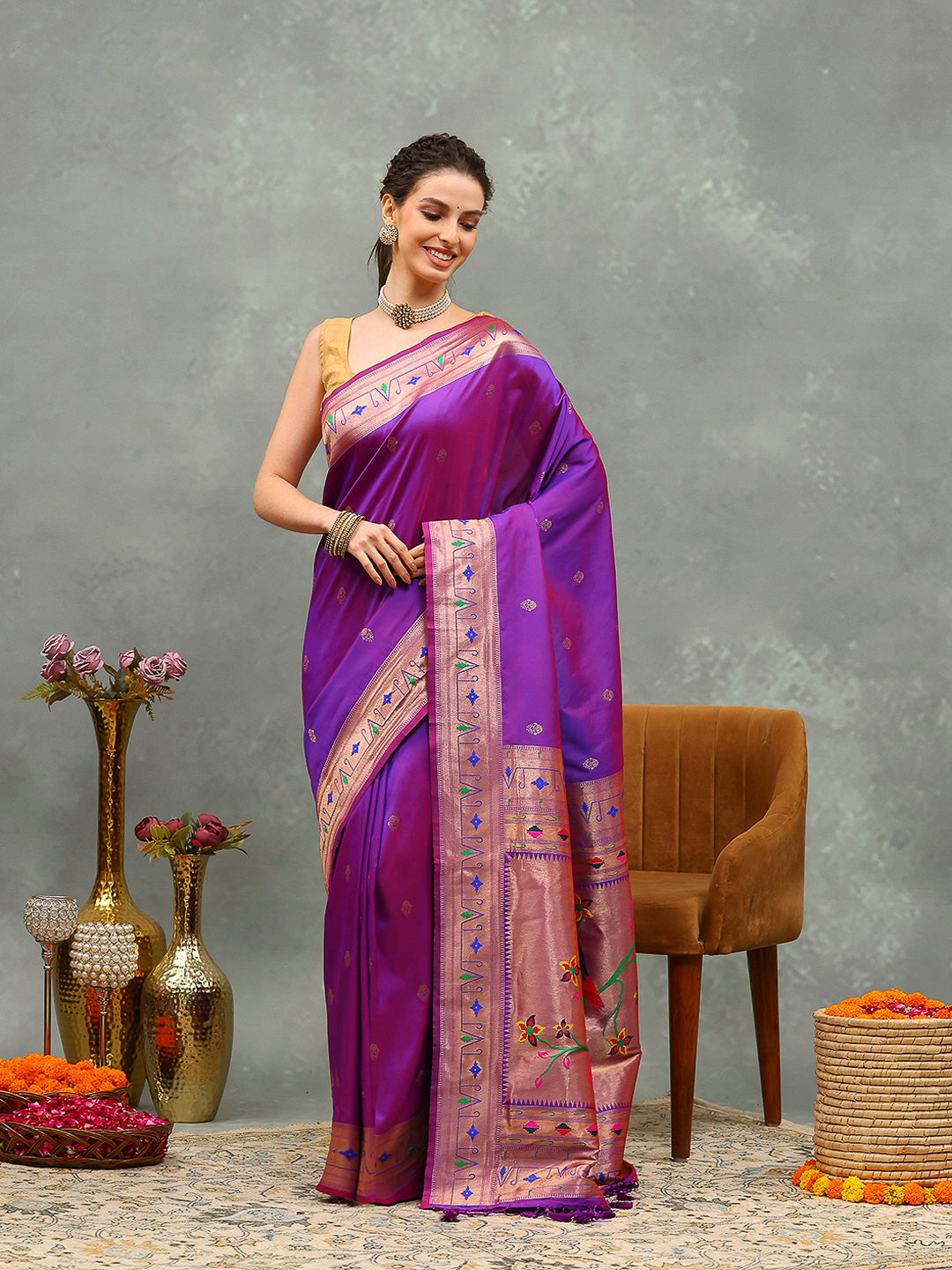 Embroidered Cotton Blend Saree