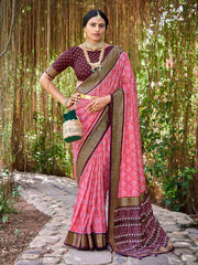 Patola Printed Art Silk Woven Saree