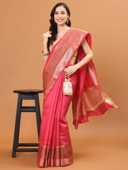 Plain Zari Border Handloom Saree