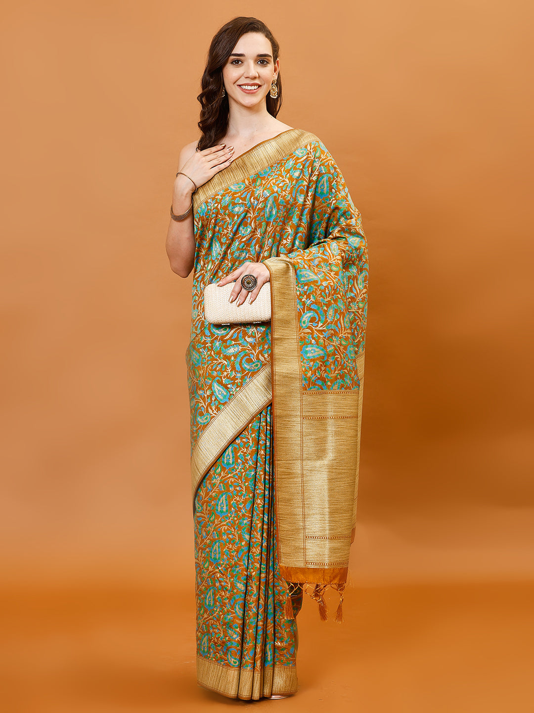 Zari Jaal Handloom Woven Saree
