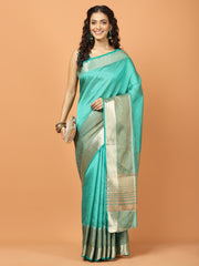 Plain Zari Border Art Silk Woven Saree