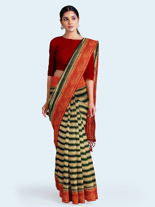 Zari Jaal Woven Art Silk Saree