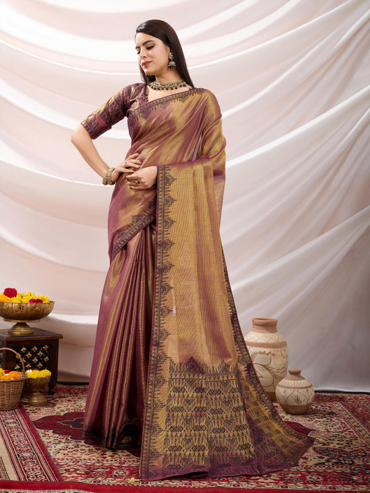 Gota Art Silk Woven Saree