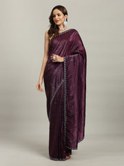 Stone Embroidery Tissue Saree