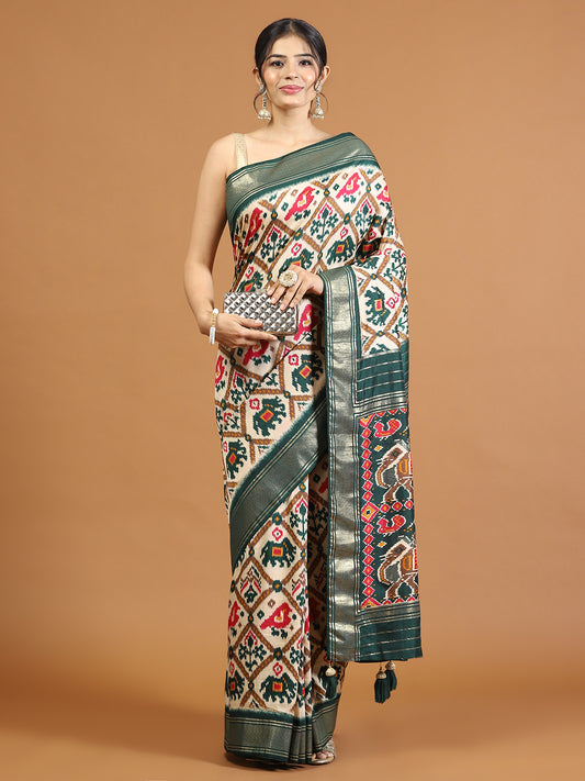 Patola Printed Art Silk Woven Saree