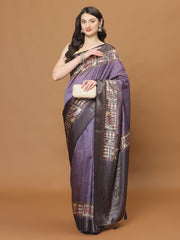 Digital Printed Satin Woven Saree