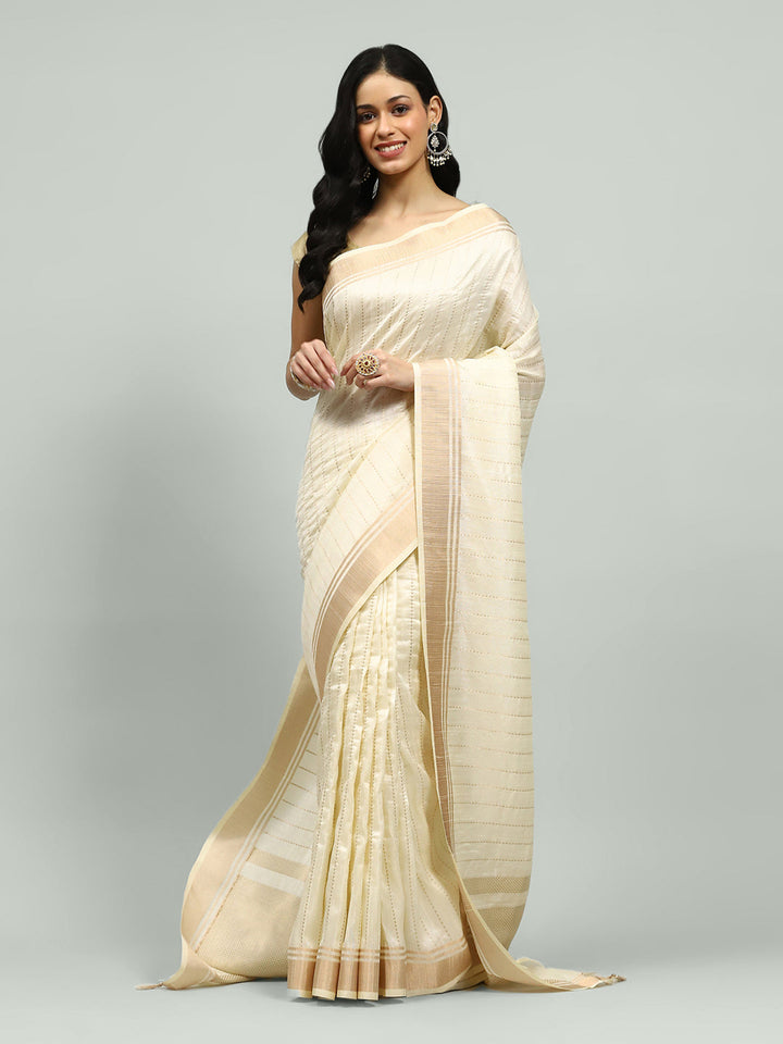 Embroidered Border Booti Art Silk Saree