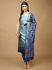 Woven Chanderi Unstitched Suit Piece With Dupatta