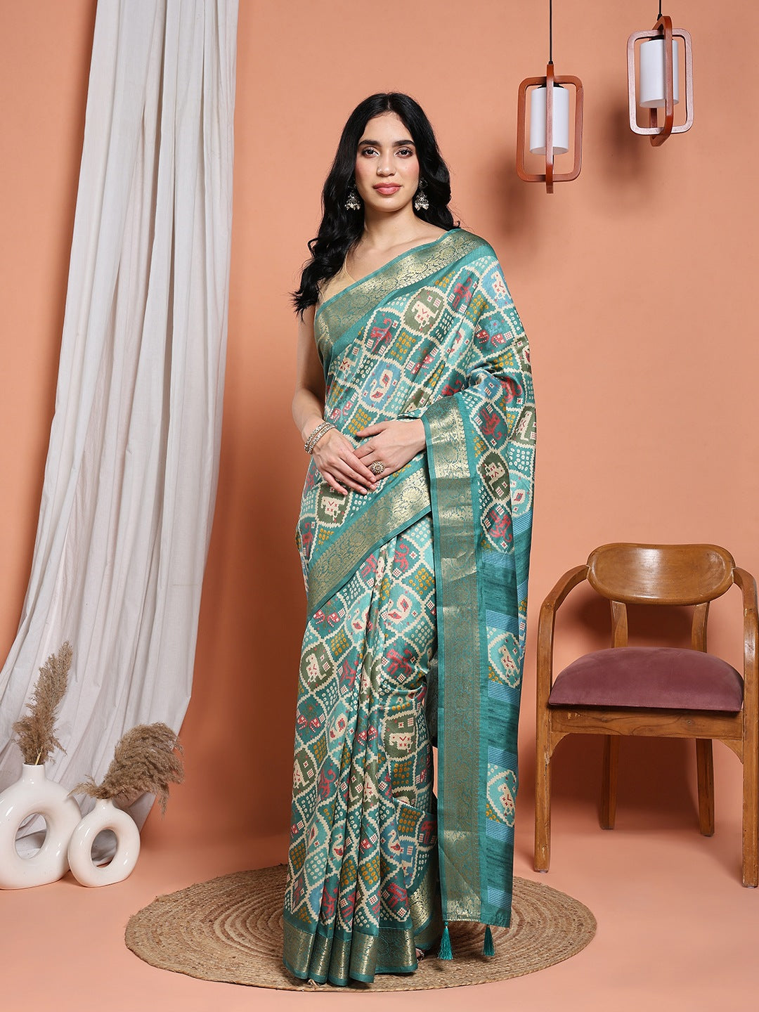 Digital Printed Art Silk Saree