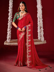 Plain Crepe Saree